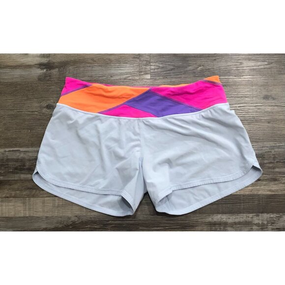 Lululemon Speed Shorta Cool Breeze Gray Purple Pink Size 12 - Picture 1 of 6